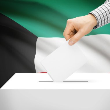 Arka plan - Kuveyt Ulusal bayrağını ile oy sandığı
