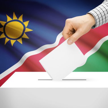 Arka plan - Namibya Ulusal bayrağını ile oy sandığı