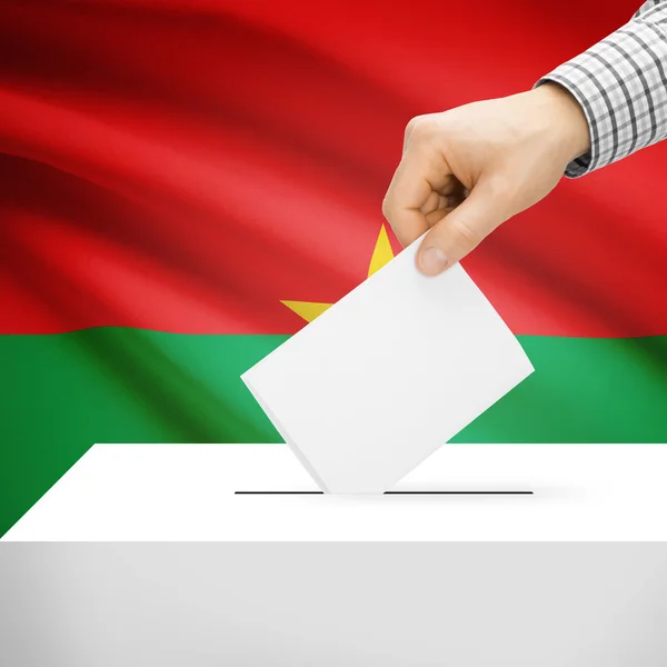 Ballot box with national flag on background - Burkina Faso — Stock Photo, Image