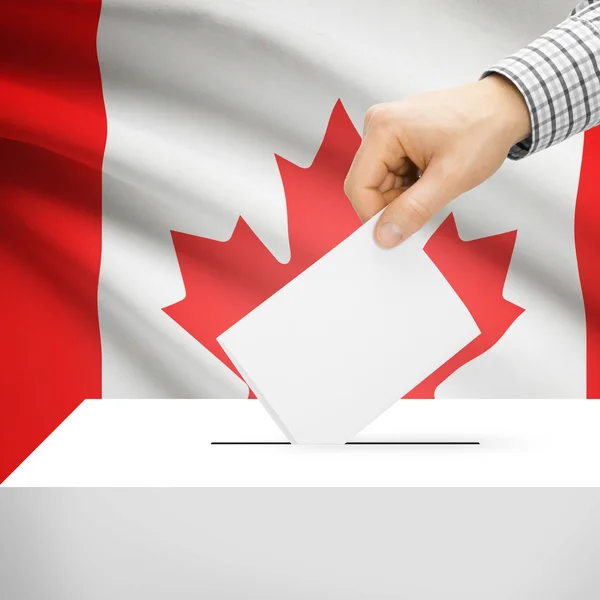 Ballot box with national flag on background - Canada - Stock-foto