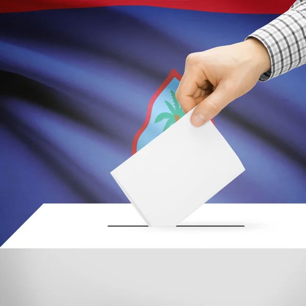 Ballot box with national flag on background - Guam — Stock Photo, Image