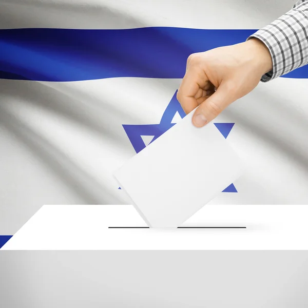 Urne mit Nationalflagge auf Hintergrund - Israel — Stockfoto