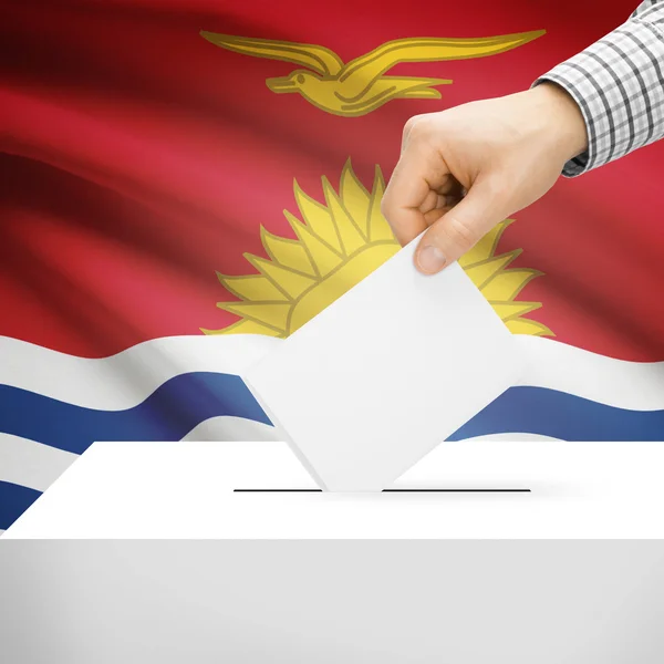 Ballot box with national flag on background - Kiribati — Stock Photo, Image