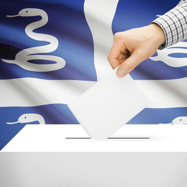 Ballot box with national flag on background - Martinique — Stock Photo, Image