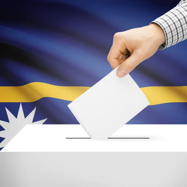 Ballot box with national flag on background - Nauru — Stock Photo, Image