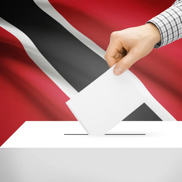 Urna con la bandera nacional de fondo - Trinidad y Tobago —  Fotos de Stock