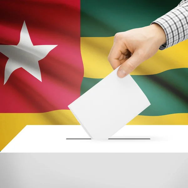 Ballot box with national flag on background - Togo — Stock Photo, Image