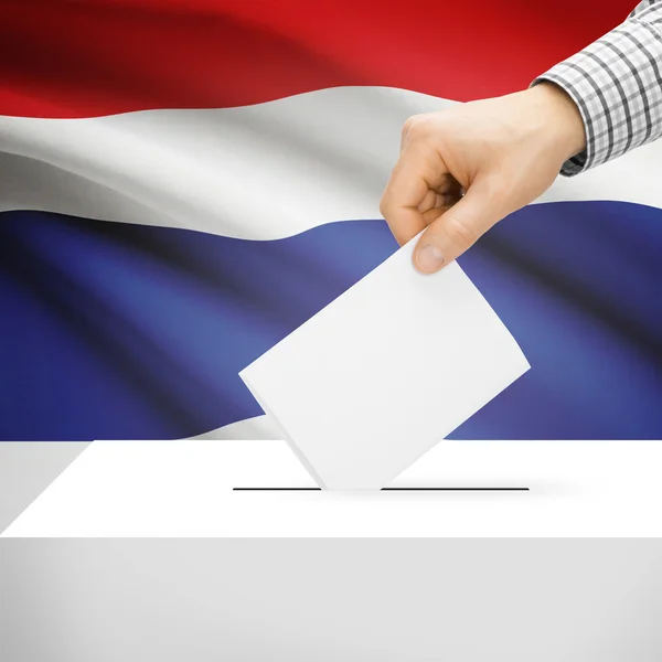 Ballot box with national flag on background - Thailand — Stock Photo, Image