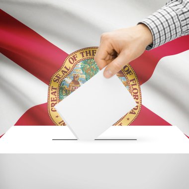 Oy sandığı bizimle Devlet bayrağı arka plan - Florida
