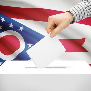 Oy sandığı bizimle Devlet bayrağı arka plan - Ohio