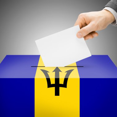 Oy sandığı ulusal bayrak - Barbados boyalı