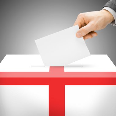 Oy sandığı ulusal bayrak - İngiltere'de boyalı