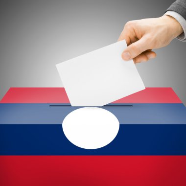 Oy sandığı ulusal bayrak - Laos boyalı.