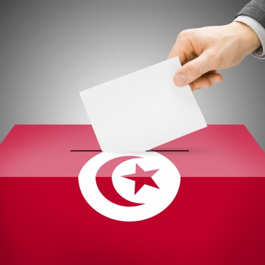 Oy sandığı ulusal bayrak - Tunus boyalı