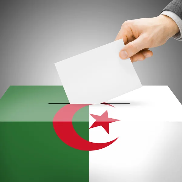 Ballot box painted into national flag - Algeria — Stock Photo, Image