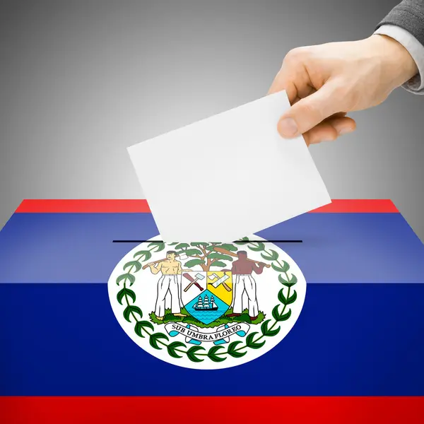 投票箱绘成国旗-伯利兹 — 图库照片