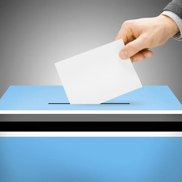 Ballot box painted into national flag - Botswana — Stock Photo, Image