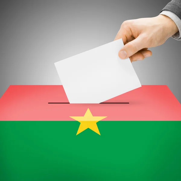 Ballot box painted into national flag - Burkina Faso — Stock Photo, Image