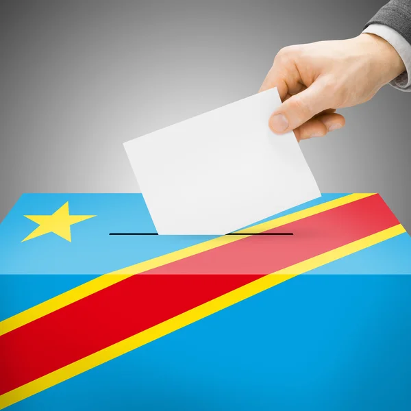 Ballot box painted into national flag - Republic of the Congo — Stock Photo, Image