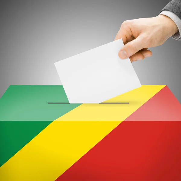 Ballot box painted into national flag - Democratic Republic of the Congo — Stock Photo, Image