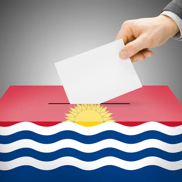 Ballot box painted into national flag - Kiribati — Stock Photo, Image