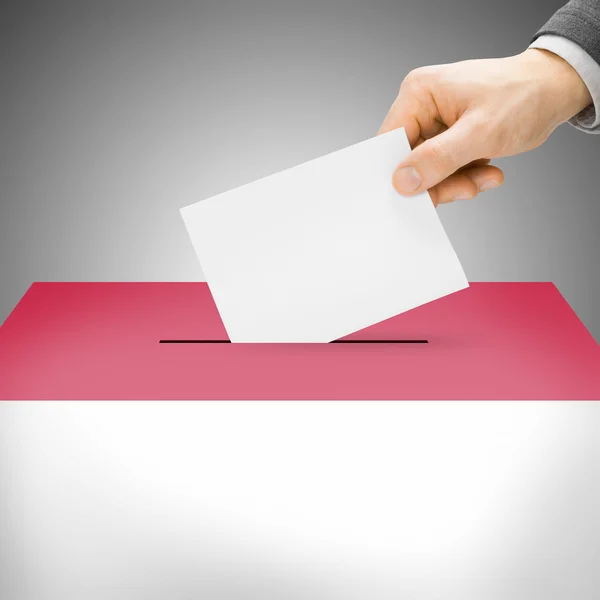 Ballot box painted into national flag - Indonesia — Stock Photo, Image