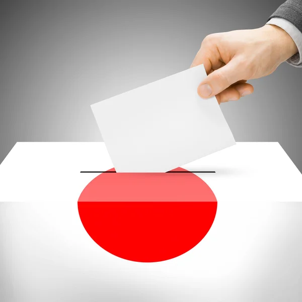 Виборчу скриньку пофарбовані в Національний прапор - Японія — стокове фото