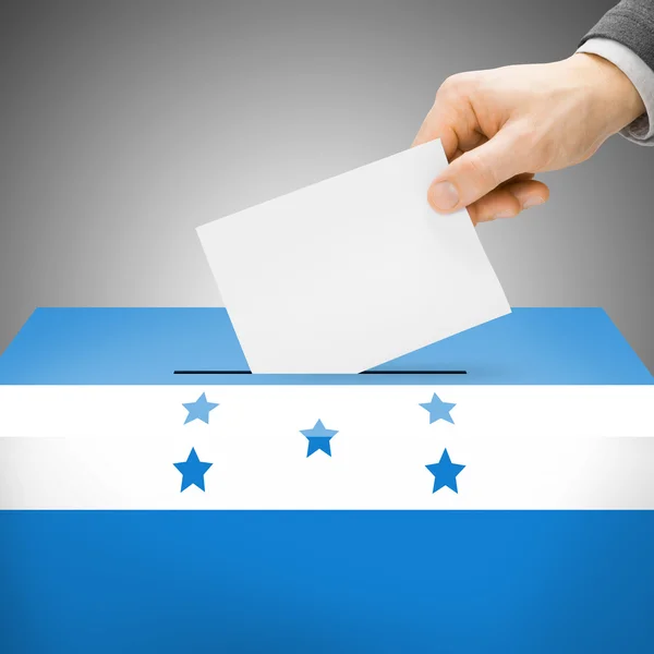 Ballot box painted into national flag - Honduras — Stock Photo, Image