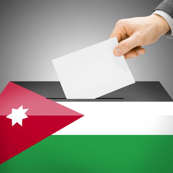 Ballot box painted into national flag - Jordan — Stock Photo, Image