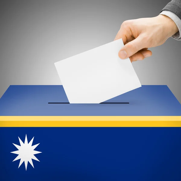 Ballot box painted into national flag - Nauru — Stock Photo, Image