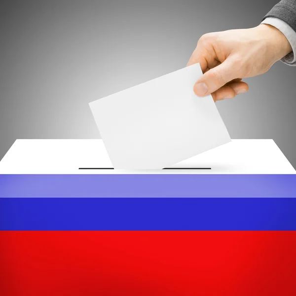 Ballot box painted into national flag - Russia — Stock Photo, Image