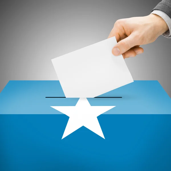 Ballot box painted into national flag - Somalia — Stock Photo, Image