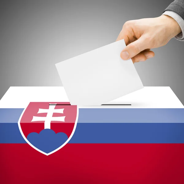 Ballot box painted into national flag - Slovakia — Stock Photo, Image