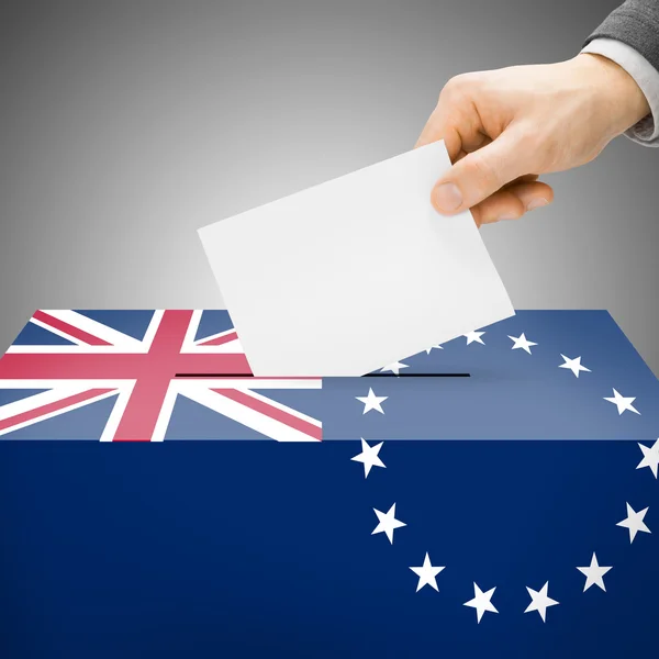 Ballot box painted into national flag - Cook Islands — Stock Photo, Image