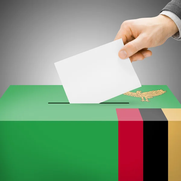 -ザンビアの国旗に描かれた投票箱 — ストック写真