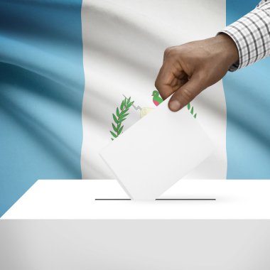 Oy sandığı ile arka plan serisi - Guatemala ulusal bayrak