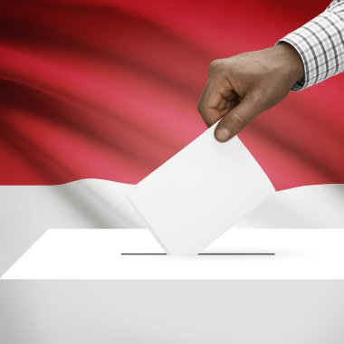 Oy sandığı ile arka plan serisi - Monaco ulusal bayrak