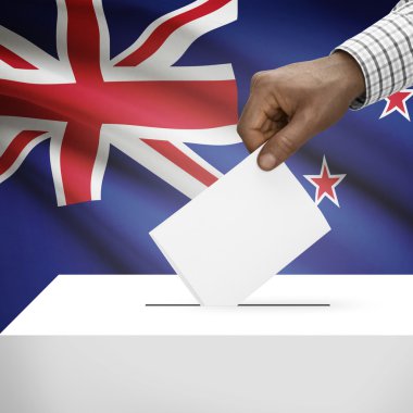 Oy sandığı ile arka plan serisi - Yeni Zelanda ulusal bayrak
