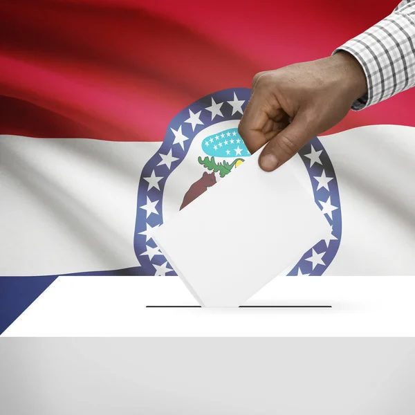 Ballot box with US state flag on background series - Missouri — Stock Photo, Image