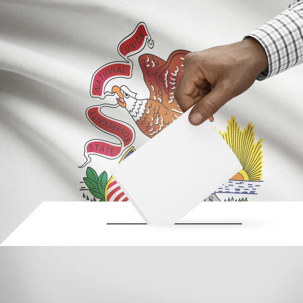 Ballot box with US state flag on background series - Illinois — Stock Photo, Image