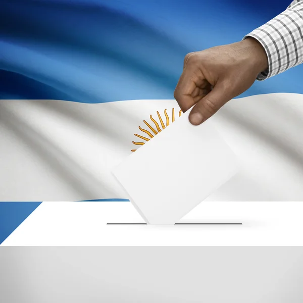 Ballot box with national flag on background series - Argentina — Stock Photo, Image