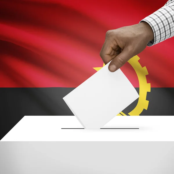 Ballot box with national flag on background series - Angola — Stock Photo, Image