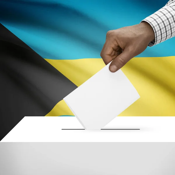 Oy sandığı ile arka plan serisi - Bahama Adaları ulusal bayrak — Stok fotoğraf