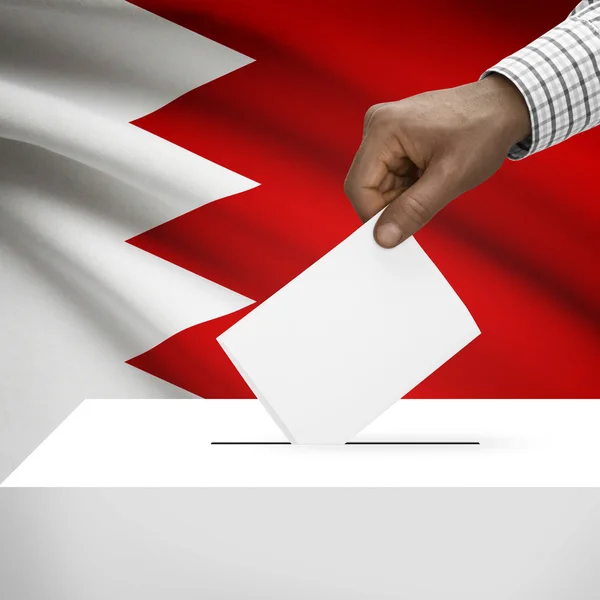 투표 상자 배경 시리즈-바레인에 국기와 함께 — 스톡 사진