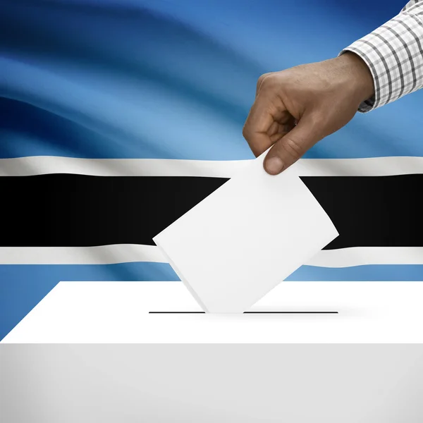 Ballot box with national flag on background series - Botswana — Stock Photo, Image