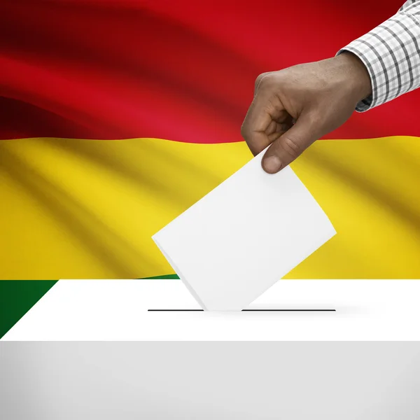 Ballot box with national flag on background series - Bolivia — Stock Photo, Image