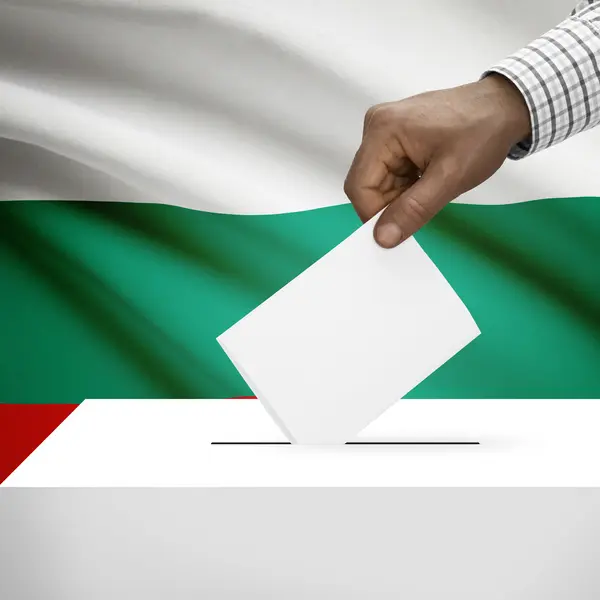 Ballot box with national flag on background series- Bulgaria — Stock Photo, Image