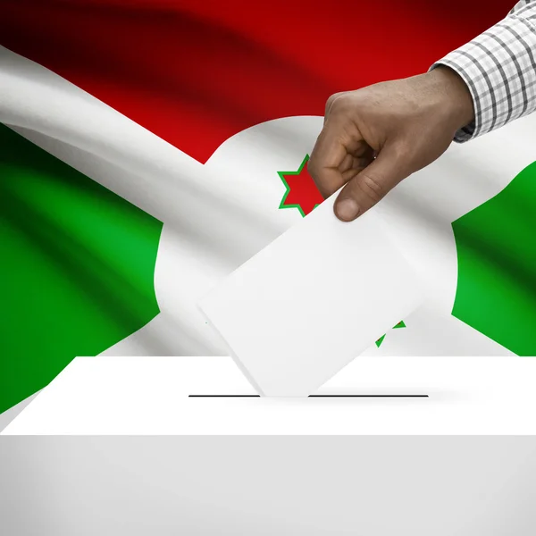 Urne mit Nationalflagge auf Hintergrund-Serie - Burundi — Stockfoto