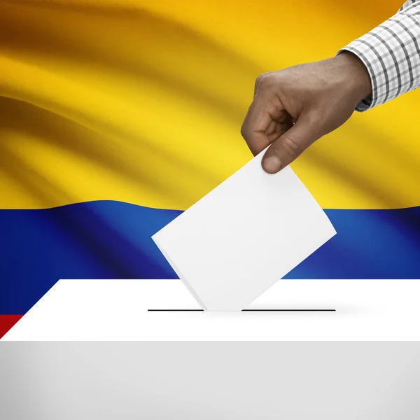 Ballot box with national flag on background series - Colombia — Stock Photo, Image