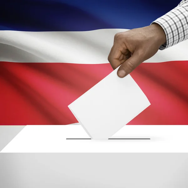 Ballot box with national flag on background series - Costa Rica — Stock Photo, Image